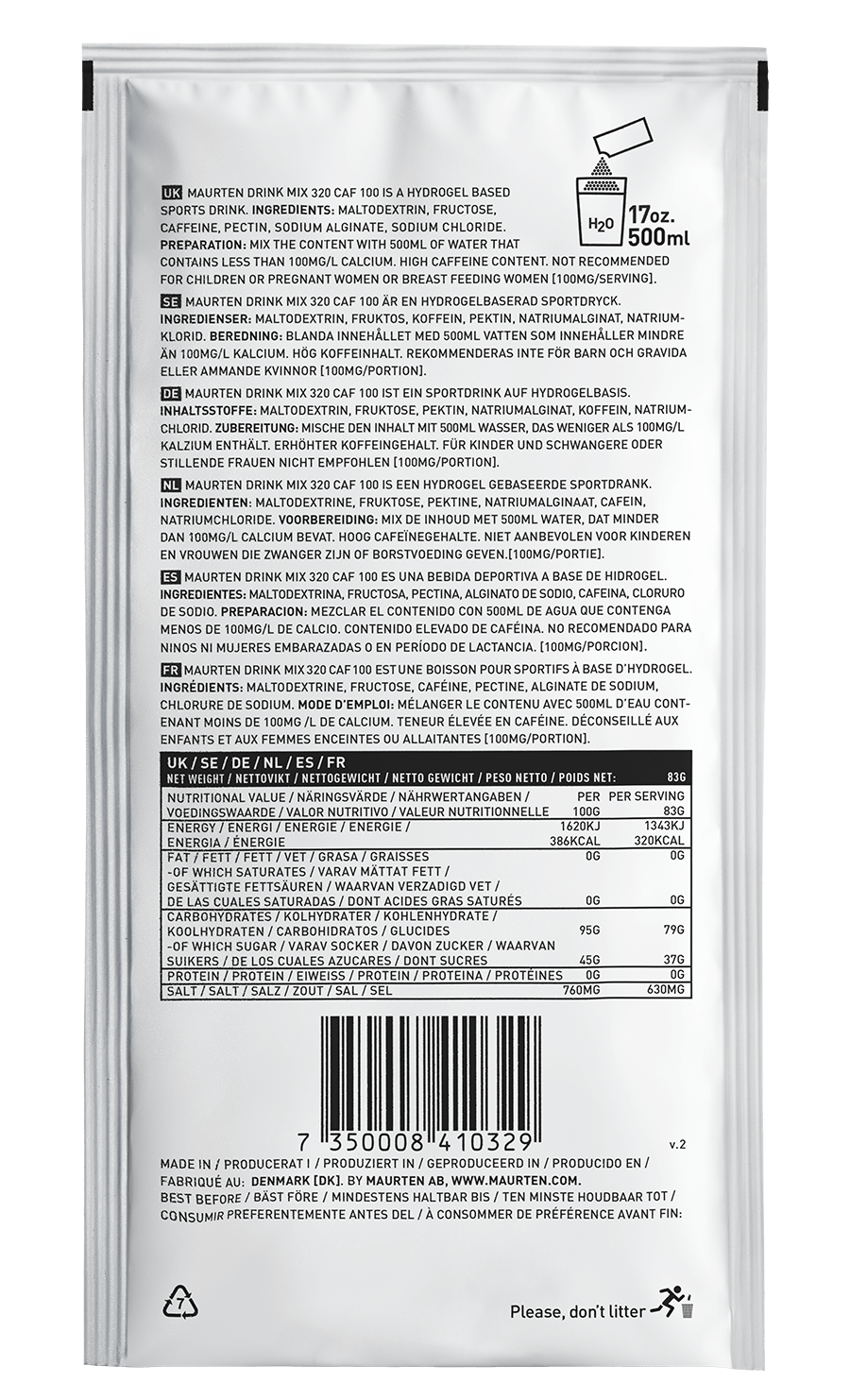 Maurten Drink Mix 320 CAF 100 Box med 14 Serveringer Maurten
